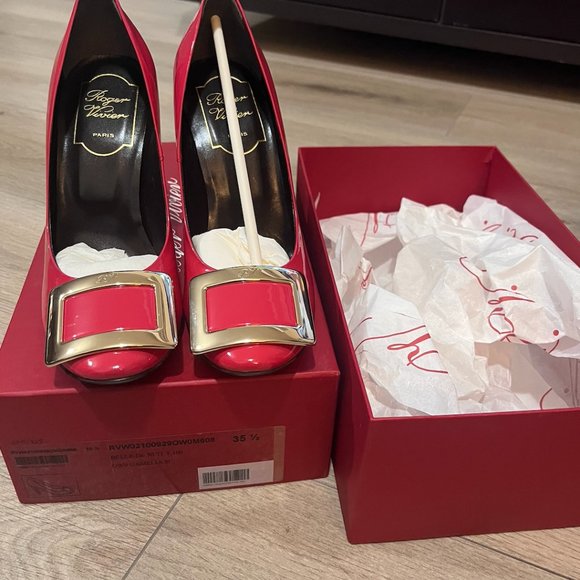 authentic roger vivier 35.5 belle de nuit camelia - Picture 8 of 9